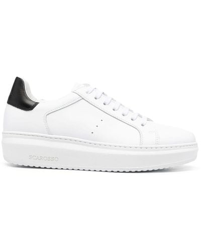SCAROSSO Debby Leather Sneakers - White