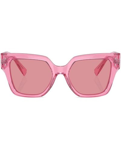 Dolce & Gabbana クリア スクエアフレーム サングラス - ピンク