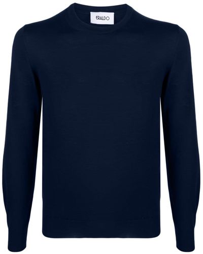 Eraldo Crew-neck Merino-wool Sweater - Blue