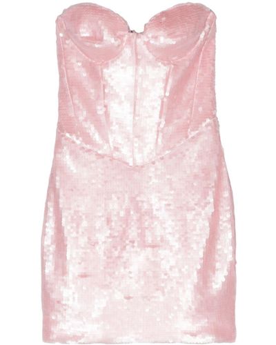 The New Arrivals Ilkyaz Ozel Sequinned Corset Minidress - Pink