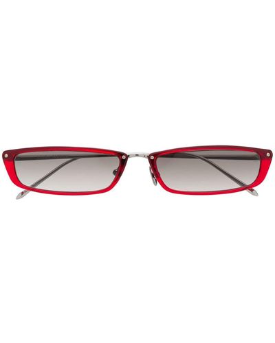 Linda Farrow Rectangular Frame Sunglasses - Red