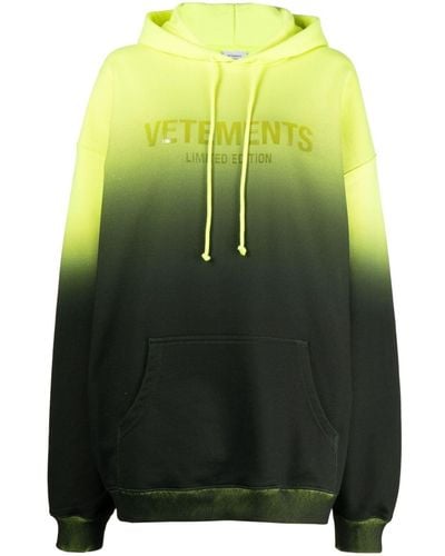 Vetements Gradient-effect Oversized Hoodie - Green