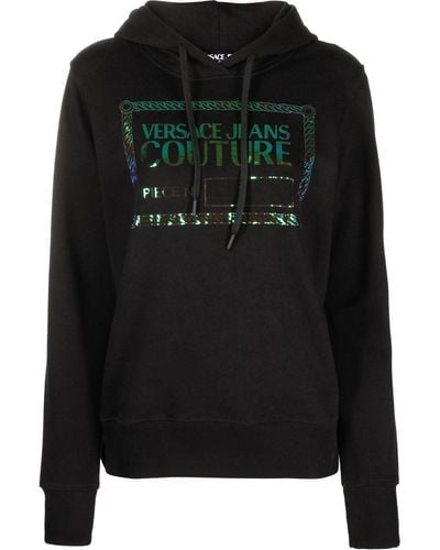 Versace Jeans Couture Hoodie mit Logo-Print - Schwarz