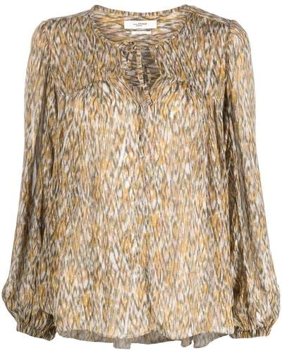 Isabel Marant Embroidered Flared Blouse - Green