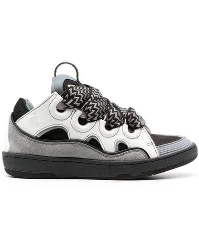 Lanvin Curb Leather Sneakers - Black