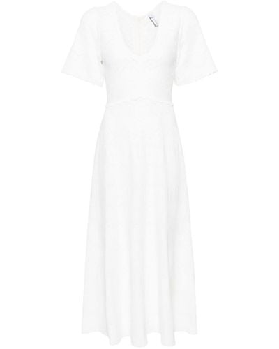 Needle & Thread Pointelle-knit Midi Dress - White