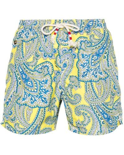 Mc2 Saint Barth Paisley-print Swim Shorts - Blue