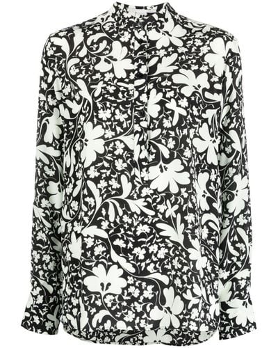 Stella McCartney Camisa con motivo floral - Negro