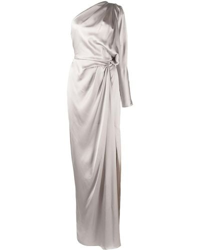 Michelle Mason Robe longue en soie à détail torsadé - Multicolore