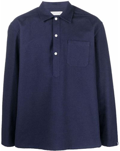 Mackintosh Military Cotton Shirt - Blue