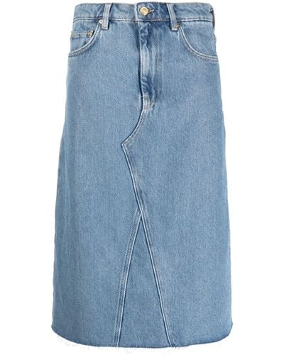 Ganni High-waist Denim Skirt - Blue