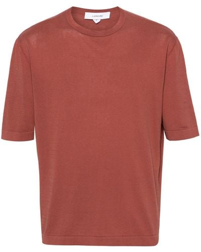 Lardini Fein gestricktes T-Shirt - Rot