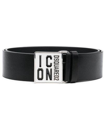 DSquared² Cinturón con hebilla del logo grabada - Negro