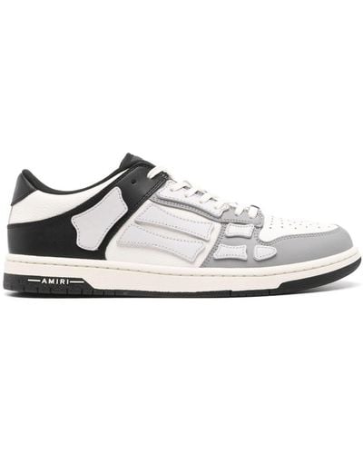 Amiri Skell Calf Leather Sneakers With Skeleton Inserts - White