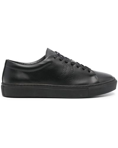 BOGGI Perforated-logo Leather Sneakers - Black