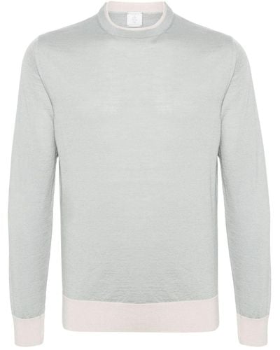 Eleventy Fein gestrickter Pullover im Layering-Look - Weiß