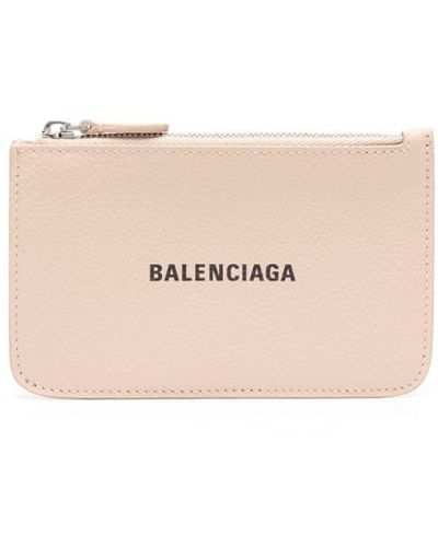 Balenciaga Logo-print Leather Wallet - Pink