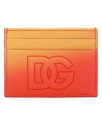 Dolce & Gabbana Porte-cartes DG Logo en cuir - Orange