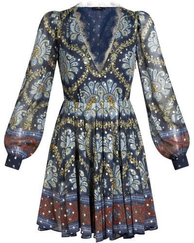 Etro Mini-jurk Met Bloemenprint - Blauw