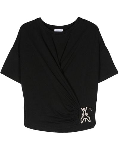 Patrizia Pepe Camiseta con hebilla del logo - Negro