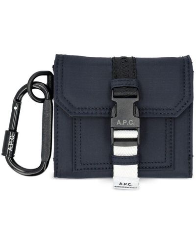 A.P.C. Trek Tri-fold Wallet - Blue