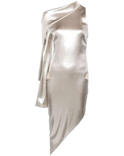 Genny Asymmetric Cut-out Midi Dress - Gray