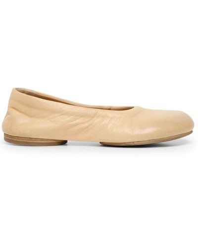 Marsèll Zerotto Leather Ballerina Shoes - Natural