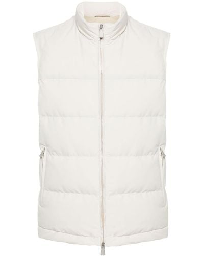 Eleventy Quilted Down Gilet - White