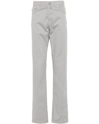 Kiton Pressed-crease Straight Trousers - Grey