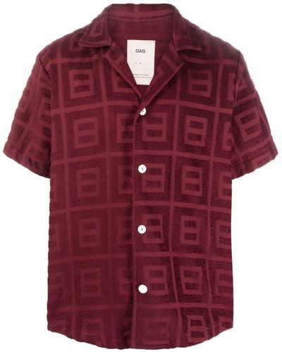 Oas Terry Towelled Cotton Shirt - Red