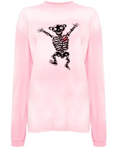 we11done Bolt Teddy Long-sleeved T-shirt - Pink