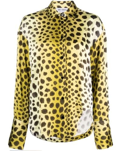 The Attico Langarmshirt mit Geparden-Print - Gelb