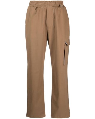 FAMILY FIRST Elasticated-waistband Cargo Trousers - Brown