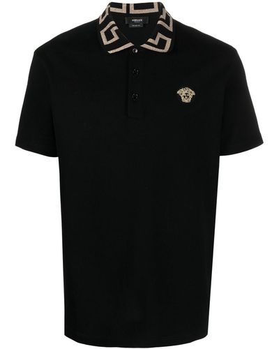 Versace コットンポロシャツ - ブラック