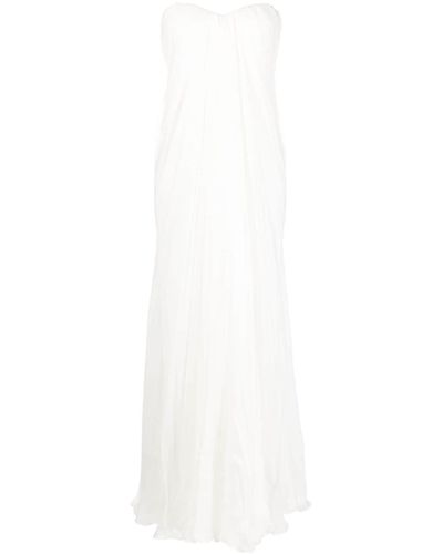 Alexander McQueen ギャザー ビスチェ ドレス - ホワイト