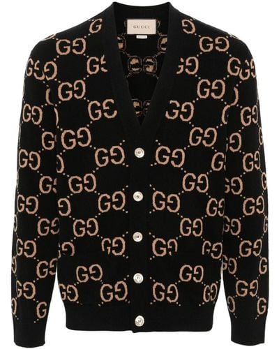 Gucci Wollen Vest Met GG-patroon - Zwart