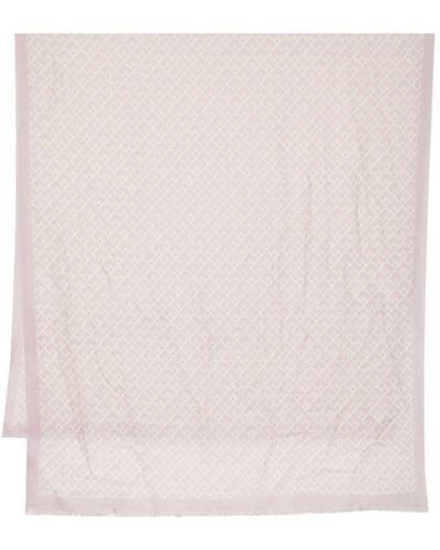 N.Peal Cashmere Tile-print Cashmere Scarf - Pink