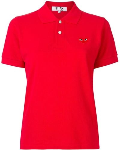 COMME DES GARÇONS PLAY Signature Piqué Polo Shirt - Red