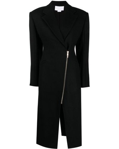 Genny Notched-collar Zip-up Coat - Black