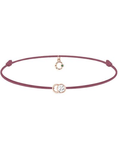 COURBET 18kt Recycled Rose Gold Laboratory-grown Diamond Let's Commit Cord Bracelet - Pink