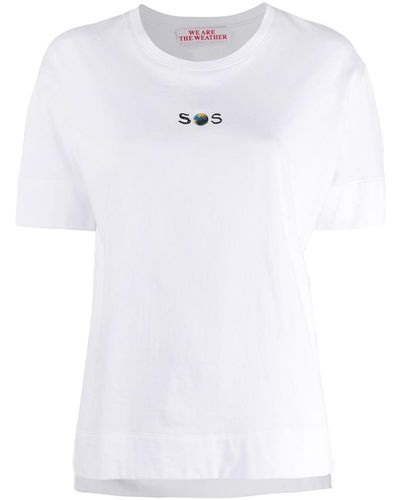 Stella McCartney T-shirt Met Sos Print - Wit