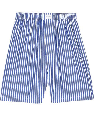 Balenciaga Gestreifte Pyjama-Shorts - Blau
