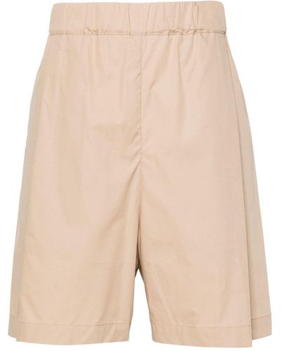 Laneus Elasticated-waist Cotton Shorts - Natural