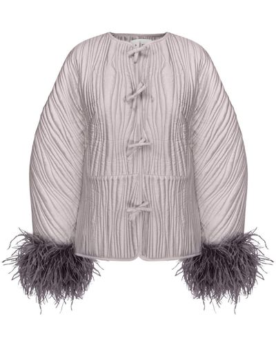 Sleeper Hebao feather-detail jacket - Gris