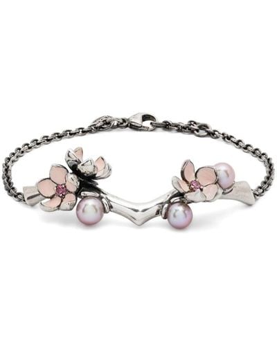 Shaun Leane Sterling Silver Cherry Blossom Diamond Bracelet - メタリック