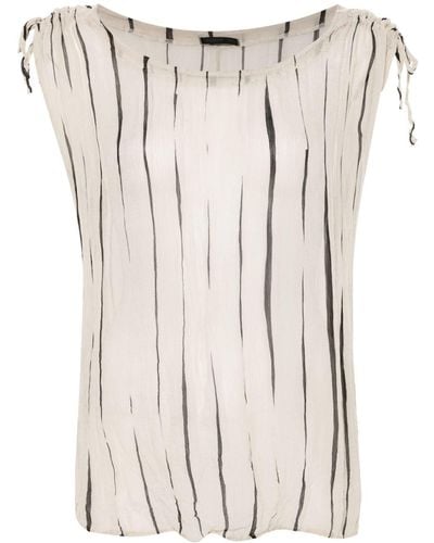 Transit Sleeveless striped blouse - Neutre