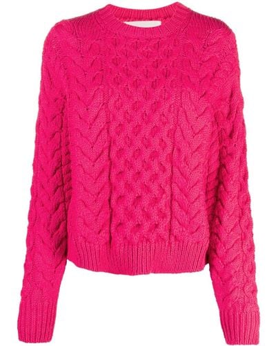 Isabel Marant Jake Cable-knit Jumper - Pink