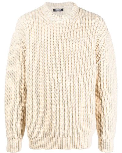 Raf Simons Chunky-knit Crew-neck Sweater - Natural