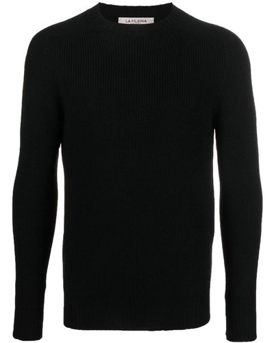 Fileria Round-neck Knit Sweater - Black