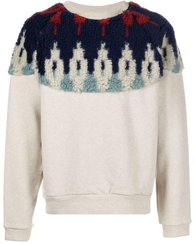 Kapital Fleece-Sweatshirt mit Fair-Isle-Muster - Grau